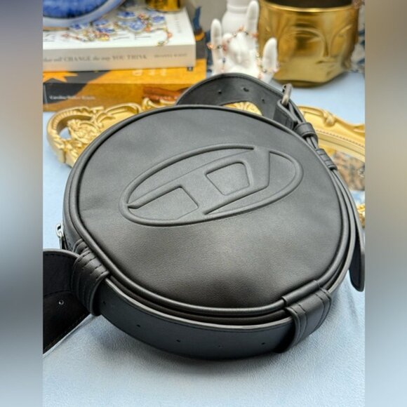🆕 DIESEL 🧿 NWOT Rinke Circle Shoulder Bag - All Black - Picture 10 of 14